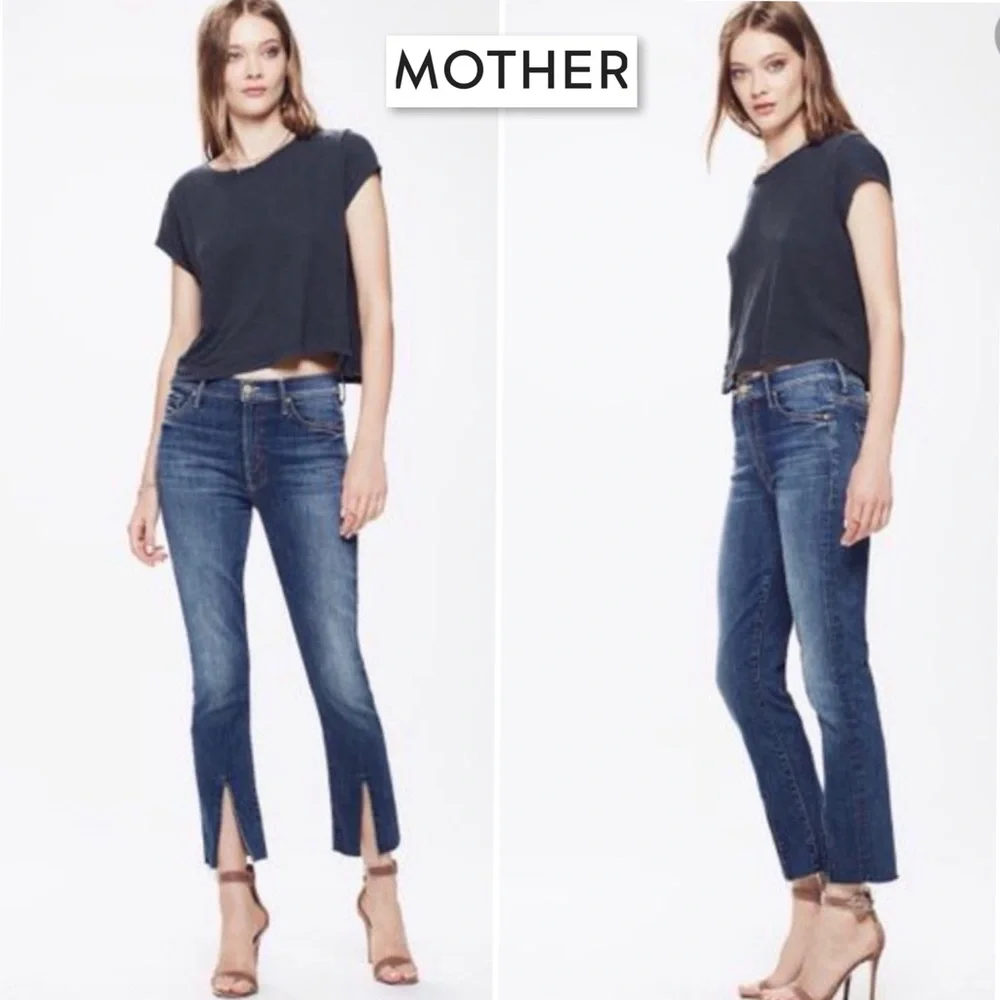 Mother The Insider Slit Ankle Fray Not Rough Enough Denim Jeans 25 - Picture 3 of 16